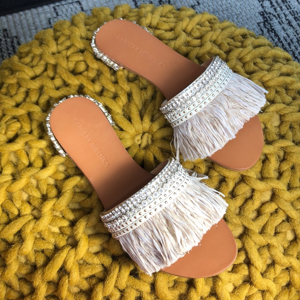 Badgley Mischka Sharlene wedding slippers ivory